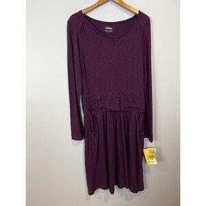 Cabela's Rosemont Women's L Drop Waist Purple Dress w/ Pockets Casual Country